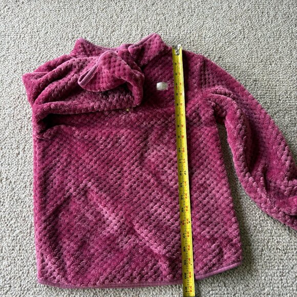 Juicy Couture Girls 1/4 Zip Fleece Pullover – Size 12 Dark Pink Cozy Sweatshirt - Picture 8 of 8